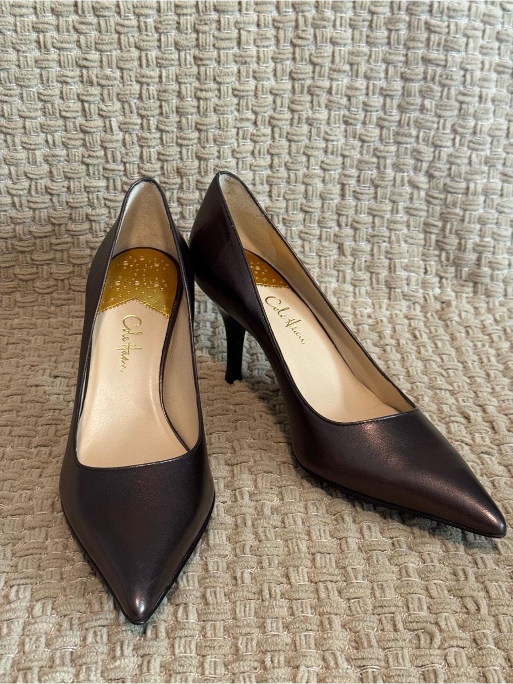 Cole Haan Women's Metallic Dark Brown Pointed Toe Pumps